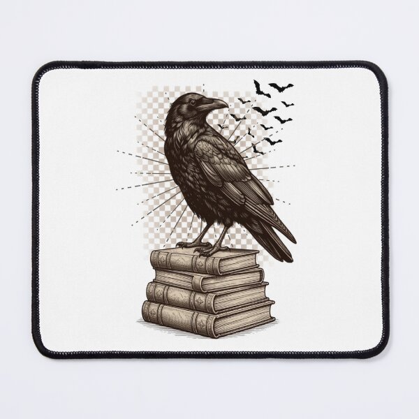Item preview, Raven's Study - Vintage Gothic Bookwormon Books with Bats designed and sold by NatMadCow Designs.