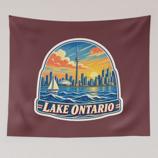 Item preview, Lake Ontario Vintage Canadian Waterfront Great Lakes Prints designed and sold by PinUpPizzazz.
