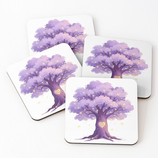 Item preview, Twin Flame Purple Mystical Tree — Whimsigoth Fireflies Art designed and sold by Bondingbonding.