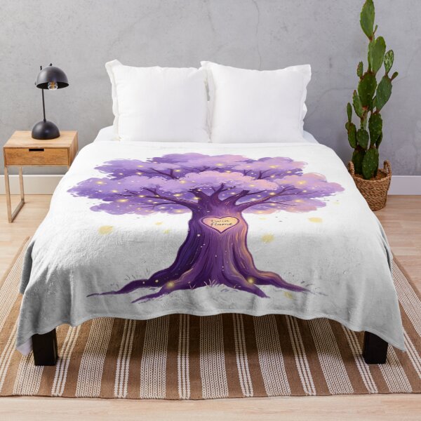 Item preview, Twin Flame Purple Mystical Tree — Whimsigoth Fireflies Art designed and sold by Bondingbonding.