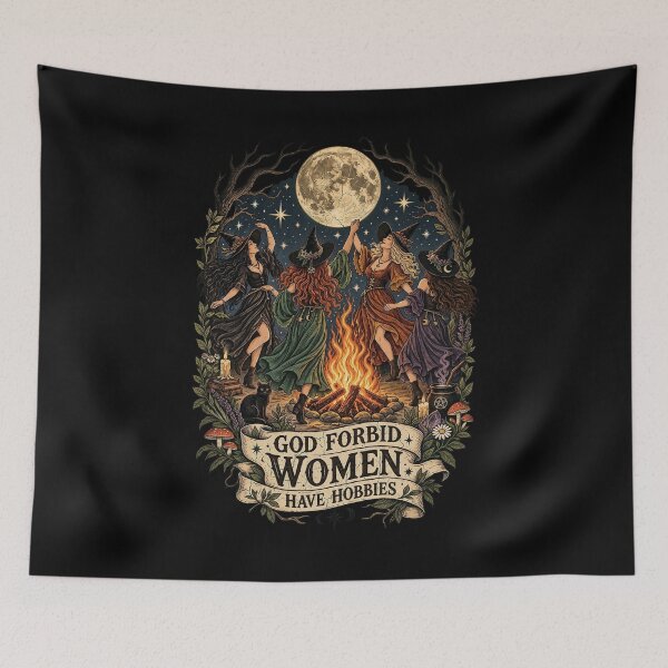Item preview, God Forbid Women Have Hobbies Dancing Witches Full Moon Vintage designed and sold by SEINENGAPPI19.
