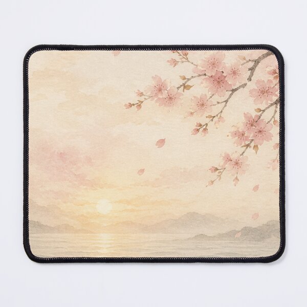 Item preview, Sakura Ocean Wall Art Poster | Waves Beneath Sakura Sky, Japandi Japanese Decor designed and sold by LuminaKage.