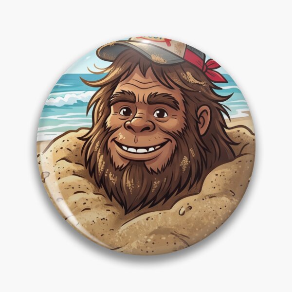 Item preview, Beach Bum Bigfoot Buried in the Sand at the Beach up to the Neck designed and sold by Spank My Yeti.
