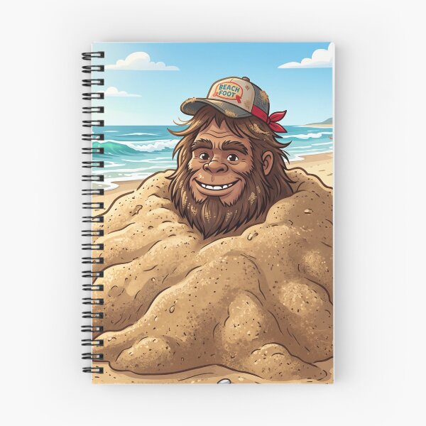 Item preview, Beach Bum Bigfoot Buried in the Sand at the Beach up to the Neck designed and sold by Spank My Yeti.