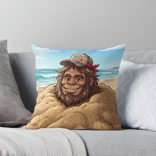 Item preview, Beach Bum Bigfoot Buried in the Sand at the Beach up to the Neck designed and sold by Spank My Yeti.