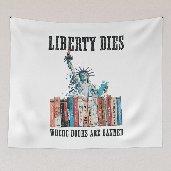 Item preview, Liberty Dies Where Books Are Banned Statue Of Liberty Anti Censorship designed and sold by SEINENGAPPI23.