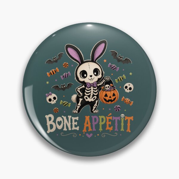 Item preview, Bone Appétit Cute Skeleton Bunny Halloween T-Shirt - Funny Spooky Candy Trick or Treat Pun Tee designed and sold by FestivityFinds.
