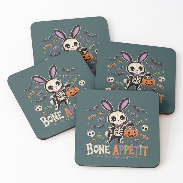 Item preview, Bone Appétit Cute Skeleton Bunny Halloween T-Shirt - Funny Spooky Candy Trick or Treat Pun Tee designed and sold by FestivityFinds.