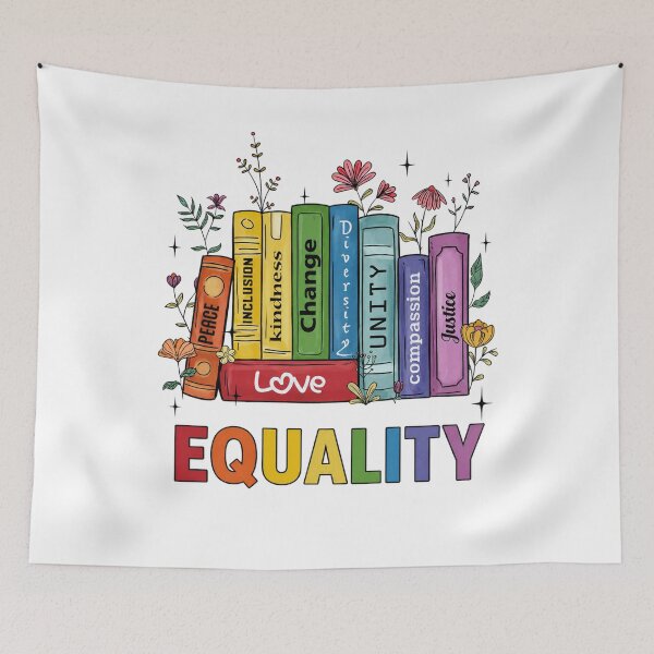 Item preview, Equality Books Inclusion Diversity Kindness Floral Teacher designed and sold by SEINENGAPPI23.