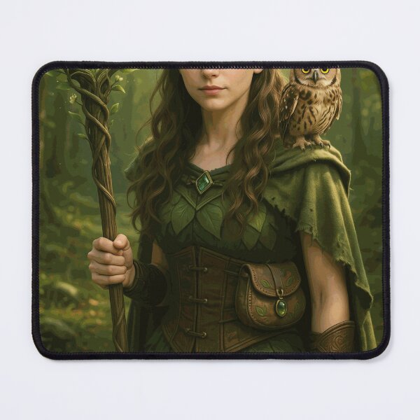Item preview, Forest Elf Guardian With Owl and Crystal Staff designed and sold by CorwinMina.