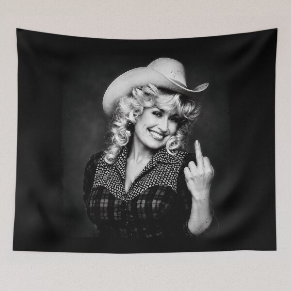 Item preview, Dolly Parton Middle Finger Funny Vintage Portrait designed and sold by yashuna.