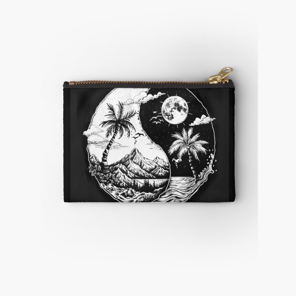 Item preview, Yin Yang Tropical Landscape Celestial Mountain and Ocean Art Design designed and sold by inkoutninja.