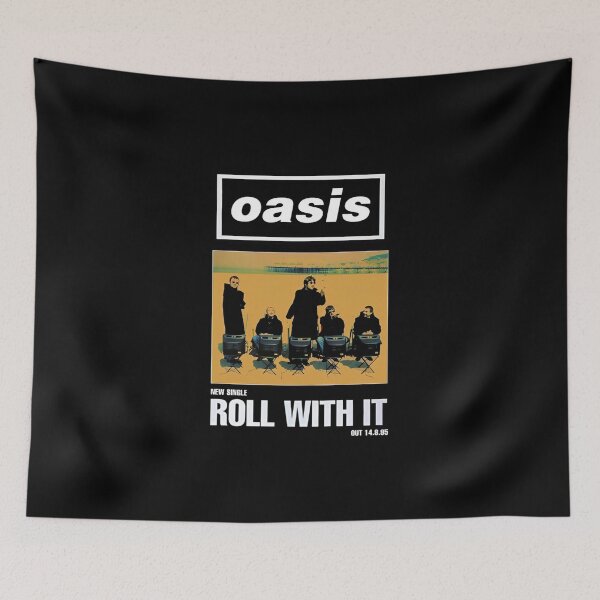 Item preview, Oasis Roll With It Single Poster Vintage T-Shirt designed and sold by TimAWarner.