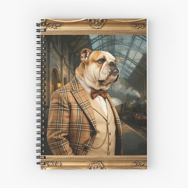 Item preview, Gentleman Bulldog at Vintage Railway Station designed and sold by CorwinMina.