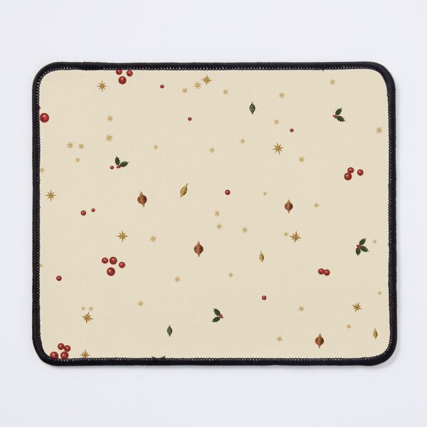 Item preview, Holly Berry and Golden Star Christmas Ditsy — Vintage Ivory designed and sold by NATHA PALETTE.
