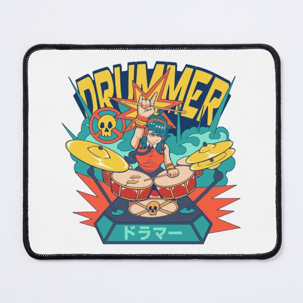 Item preview, Anime Girl Drummer Rock Band Musician Graphic Art designed and sold by Hnsstudio51.