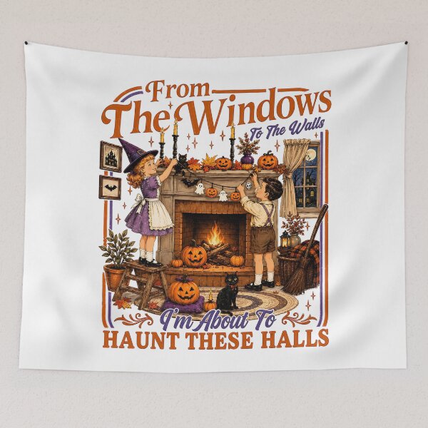 Item preview, Halloween From The Windows To The Walls I'm About To Haunt These Halls Vintage Parody designed and sold by yashuna.