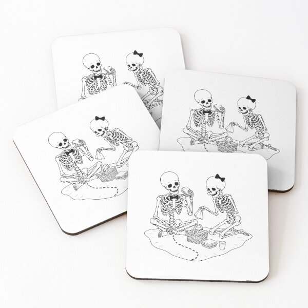 Item preview, Skeleton Couple Sharing a Picnic designed and sold by Qenlo.