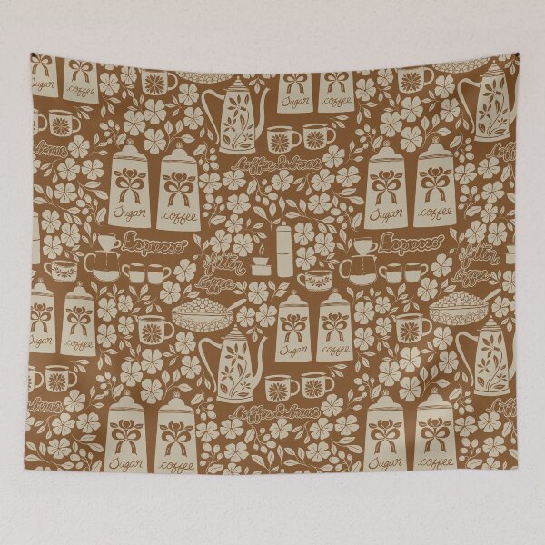 Item preview, Coffee cups , coffee pots, espresso, coffee beans - Vintage Coffee Shop designed and sold by DColourMuse.