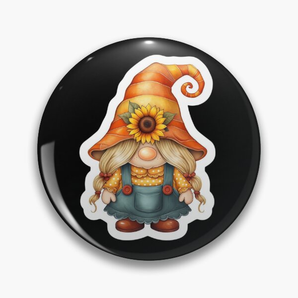 Item preview, Cute Autumn Sunflower Gnome Girl Sticker | Fall Harvest Gnome Art designed and sold by FestivityFinds.