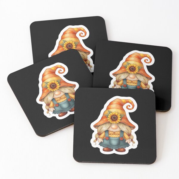 Item preview, Cute Autumn Sunflower Gnome Girl Sticker | Fall Harvest Gnome Art designed and sold by FestivityFinds.