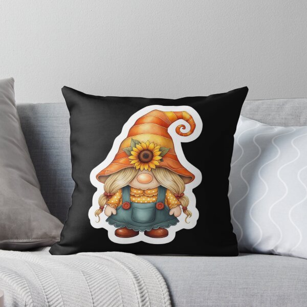 Item preview, Cute Autumn Sunflower Gnome Girl Sticker | Fall Harvest Gnome Art designed and sold by FestivityFinds.