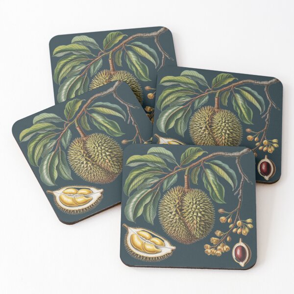 Item preview, Vintage Botanical Durian Study – Deep Teal King of Fruits Art designed and sold by Wennebabs.