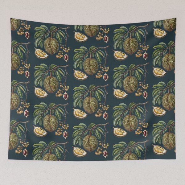 Item preview, Vintage Botanical Durian Study – Deep Teal King of Fruits Art designed and sold by Wennebabs.