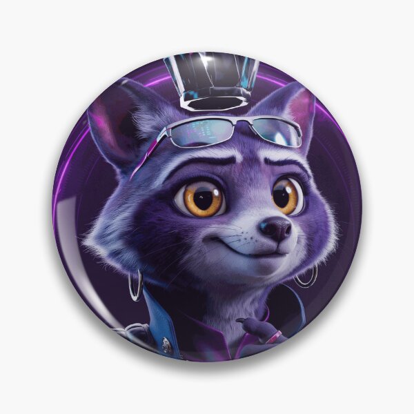 Item preview, Cyberpunk Purple Fox With Crystal Crown designed and sold by AldenMercAD.