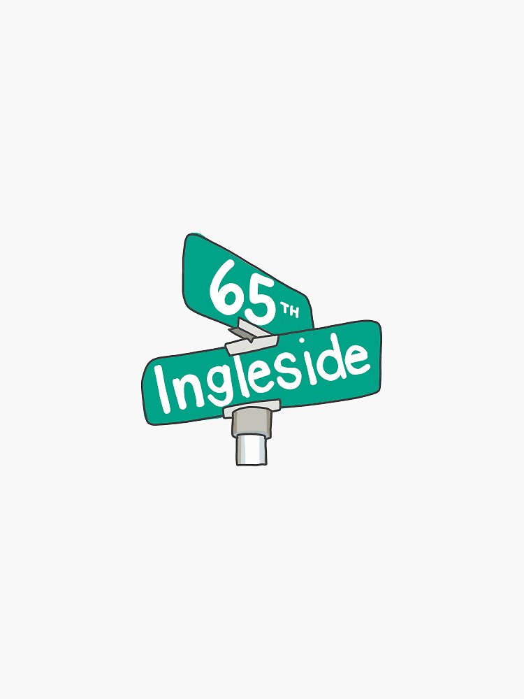 "65th & Ingleside street signs" Sticker for Sale by g2munson Redbubble