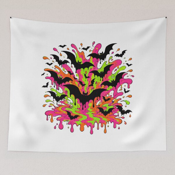 Item preview, Fluorescent Slime Halloween Bats Psychedelic Grunge Aesthetic designed and sold by chattsuede.