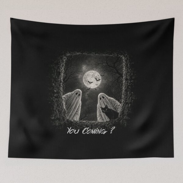 Item preview, Black Cat and Ghosts Halloween Dark Humor designed and sold by Nacho Average Designs.