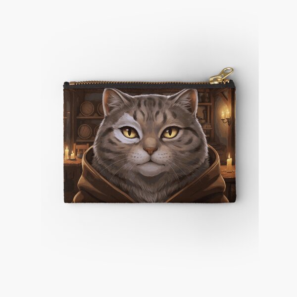 Item preview, Stoic Cat Monk in Candlelit Medieval Tavern designed and sold by AldenMercAD.