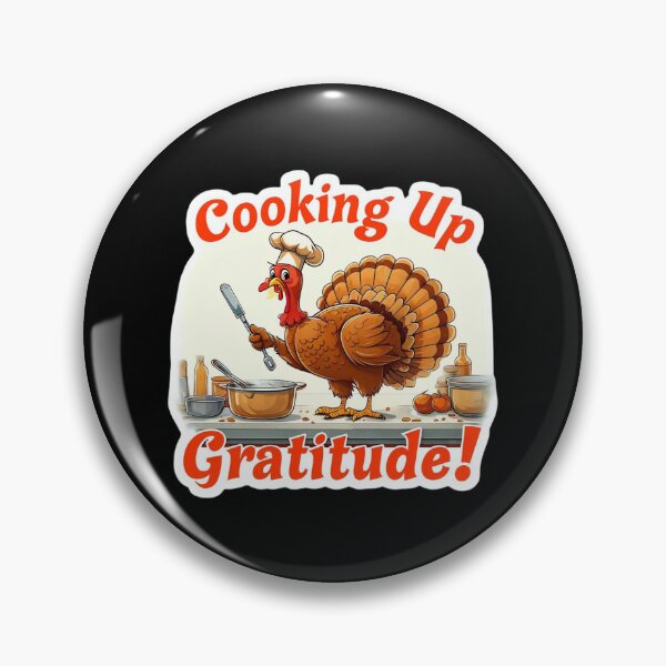 Item preview, Cooking Up Gratitude Thanksgiving Chef Turkey Sticker | Funny Fall Culinary designed and sold by FestivityFinds.