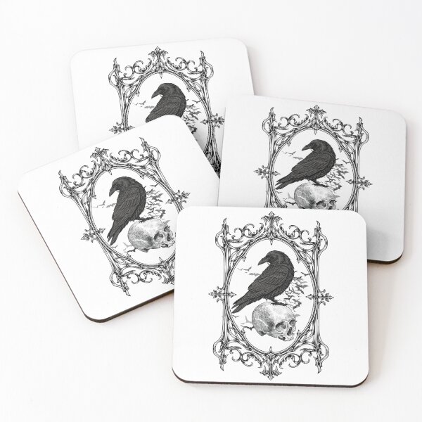 Item preview, Raven's Vigil - Gothic Skull & Ornate Frame designed and sold by NatMadCow Designs.