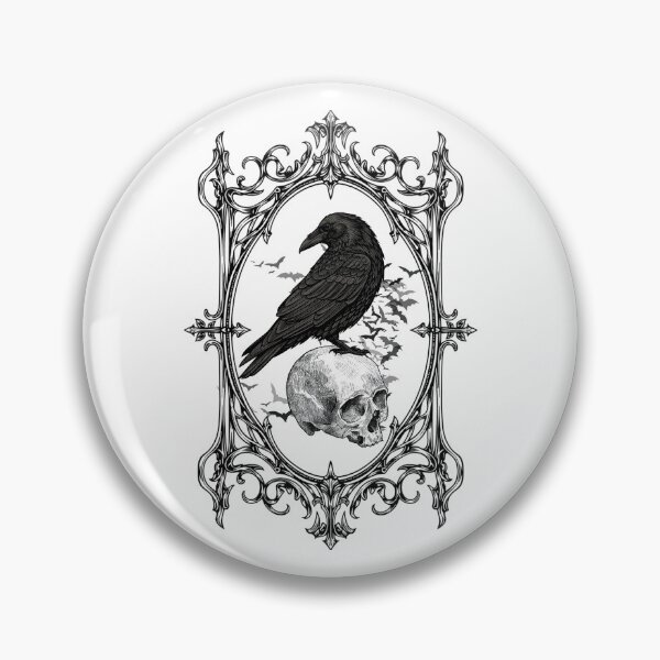 Item preview, Raven's Vigil - Gothic Skull & Ornate Frame designed and sold by NatMadCow Designs.