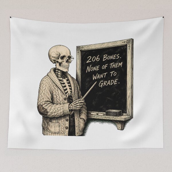 Item preview, Skeleton Professor Grading Humor For Tired Teachers designed and sold by chattsuede.