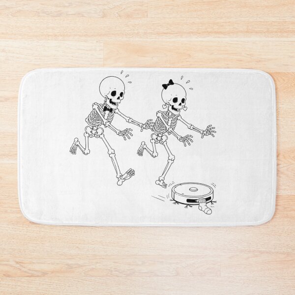 Item preview, Skeleton Couple Chasing the Robot Vacuum designed and sold by Qenlo.