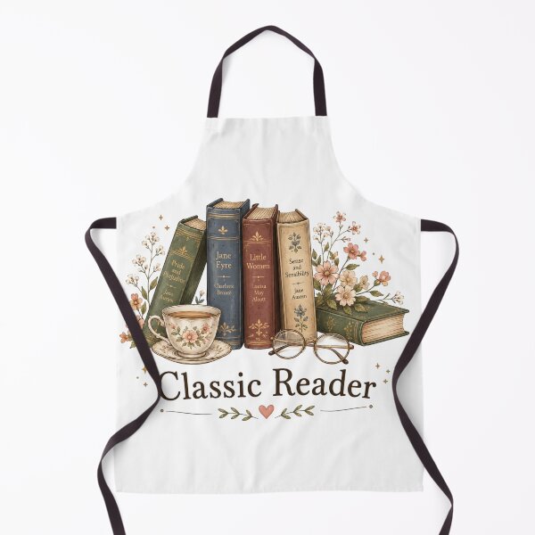 Item preview, Classic Reader Vintage Books Floral Illustration – Pride and Prejudice, Jane Eyre, Little Women, Sense and Sensibility Book Lover Design designed and sold by Sanika arts .