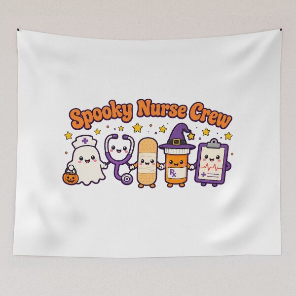 Item preview, Spooky Nurse Crew Halloween Registered Nurse Ghost designed and sold by chattsuede.