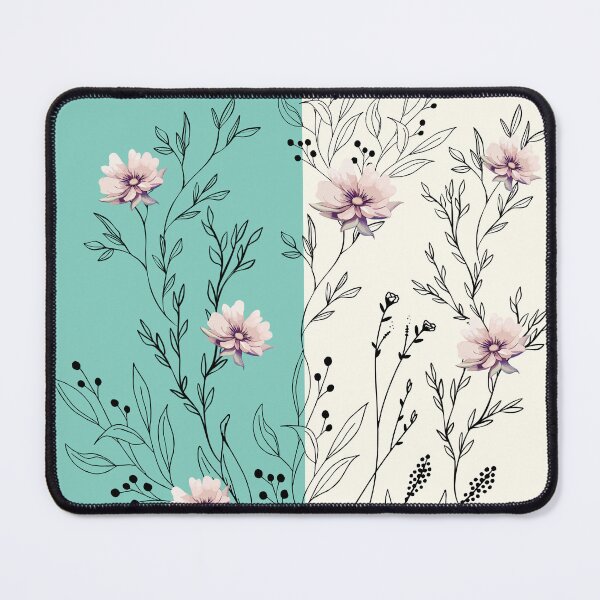 Item preview, Teal and Cream Pastel Floral Art designed and sold by Verantia.