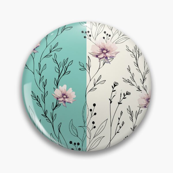 Item preview, Teal and Cream Pastel Floral Art designed and sold by Verantia.