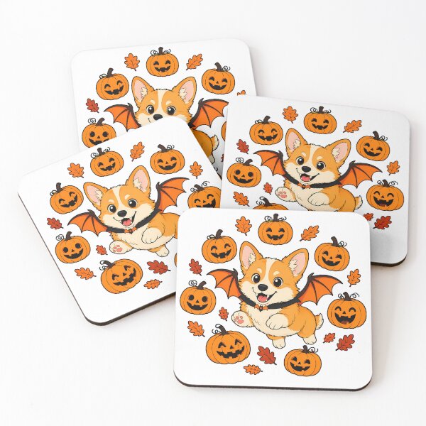 Item preview, Halloween Corgi Bat Wings Autumn Pumpkin designed and sold by chattsuede.