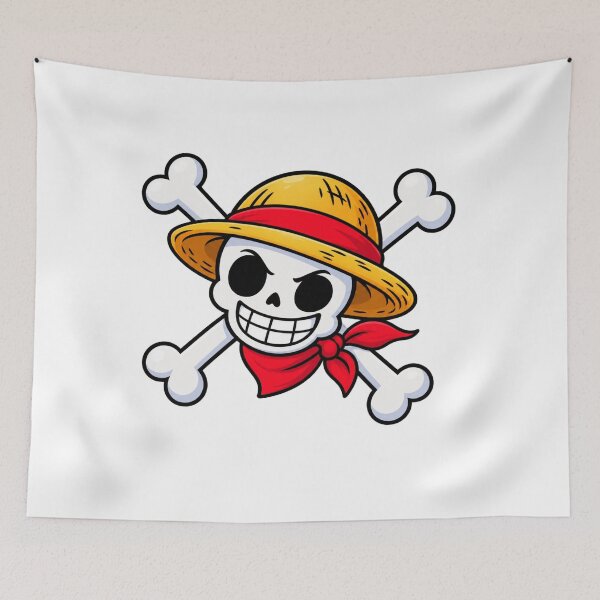 Item preview, Cute Pirate Skull and Crossbones Cartoon Sticker with Straw Hat and Red Bandana designed and sold by edikartt.