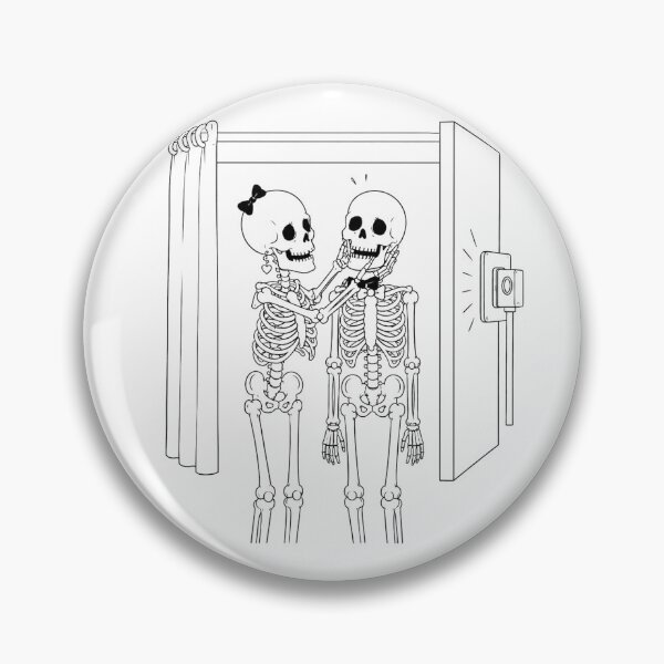 Item preview, Skeleton Couple Posing in a Photo Booth designed and sold by Qenlo.