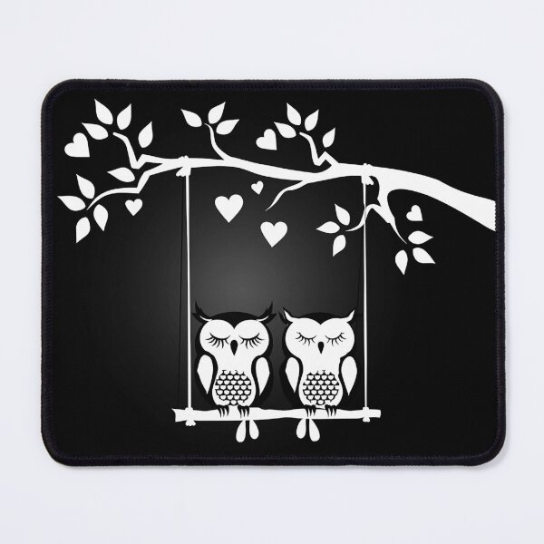Item preview, Cute Owl Couple on Tree Swing Romantic Love Bird Silhouette Design Art designed and sold by inkoutninja.