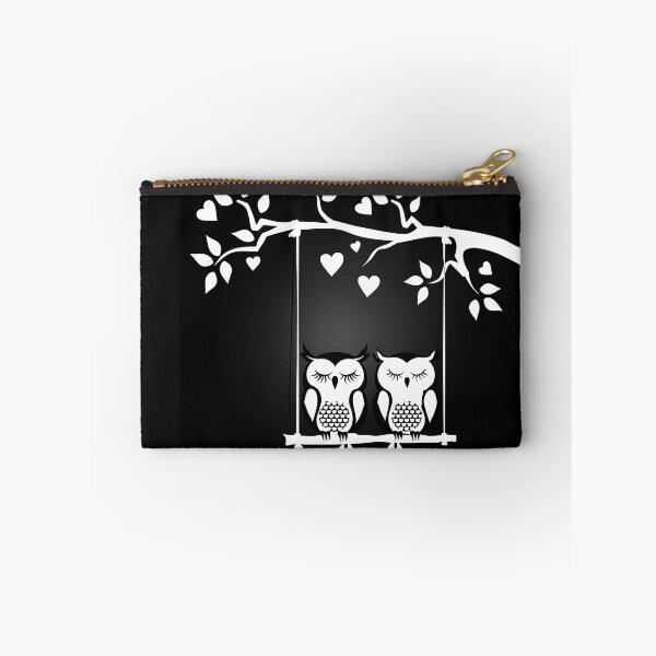 Item preview, Cute Owl Couple on Tree Swing Romantic Love Bird Silhouette Design Art designed and sold by inkoutninja.