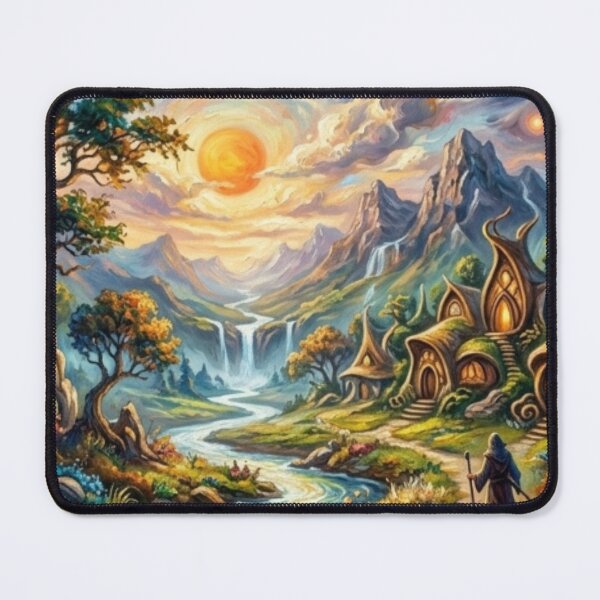 Item preview, The Wanderer's Path to the Whispering Village - Enchanted Fantasy Landscape designed and sold by SodhaIqbalKasam.