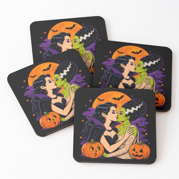 Item preview,  Bride Of Frankenstein Feminist Kissing Halloween Graphic designed and sold by yashuna.