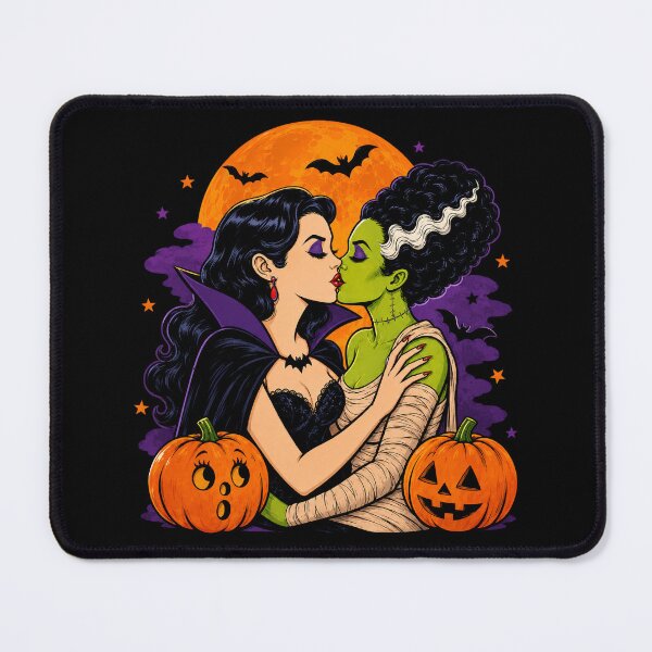 Item preview, Bride Of Frankenstein Feminist Kissing Halloween Graphic designed and sold by yashuna.